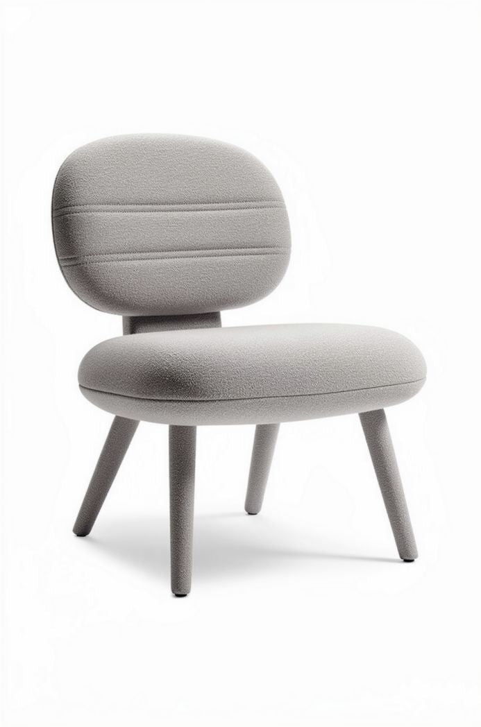 Fabric accent chair with upholstered seat and back in light gray 60 x 70 x 75cm