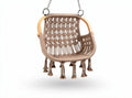 Macrame hanging chair for indoor and outdoor use beige color 60 x 65 x 80cm