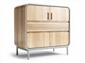 Wooden storage cabinet with four drawers and two doors 80 x 40 x 90cm