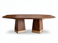 Round wooden dining table suitable for indoor use with a modern design
