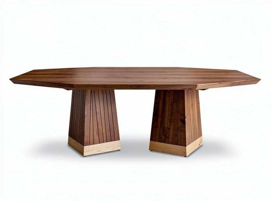 Round wooden dining table suitable for indoor use with a modern design