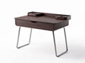 Wooden office desk with drawers and metal legs 120 x 60 x 75cm in walnut color