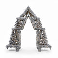 Artificial Christmas tree stand with snowy finish and LED lights 40 x 30 x 60cm