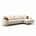 Fabric sectional sofa in beige with removable cushions 200 x 90 x 85cm